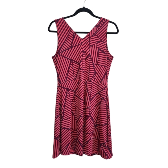 EUC TITLE NINE PINK PURPLE GEOMETRIC DREAM DRESS SZ M - Picture 3 of 5